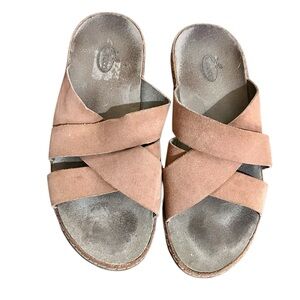 Chaco Suede Clay Performance Sandal Leather Slides Size 7
